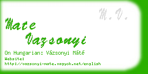 mate vazsonyi business card